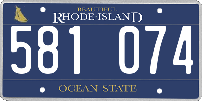 RI license plate 581074