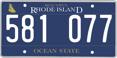 RI license plate 581077