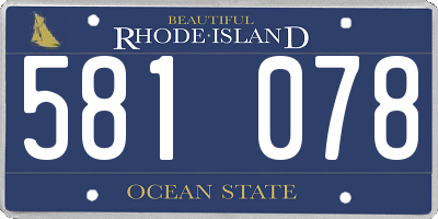 RI license plate 581078