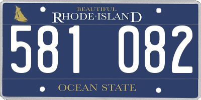 RI license plate 581082
