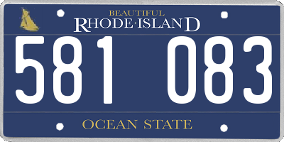 RI license plate 581083