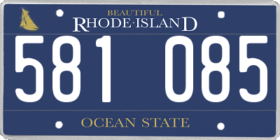 RI license plate 581085