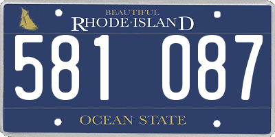RI license plate 581087