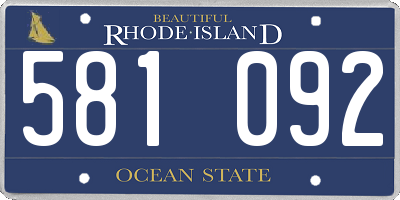 RI license plate 581092