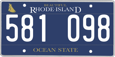 RI license plate 581098