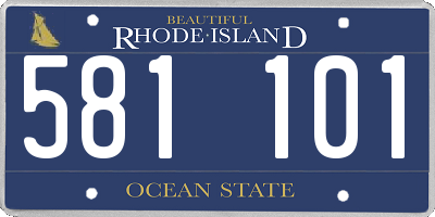 RI license plate 581101