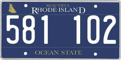 RI license plate 581102