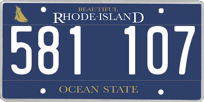 RI license plate 581107