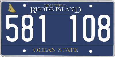 RI license plate 581108