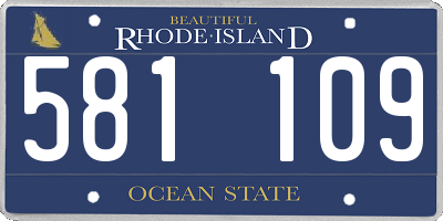 RI license plate 581109