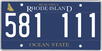 RI license plate 581111