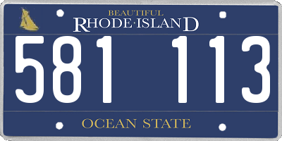 RI license plate 581113