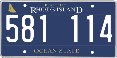 RI license plate 581114