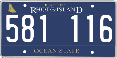 RI license plate 581116