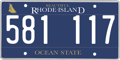 RI license plate 581117