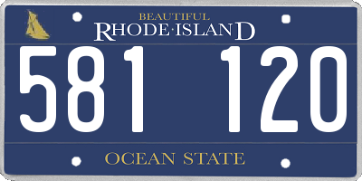 RI license plate 581120