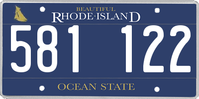 RI license plate 581122