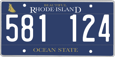 RI license plate 581124