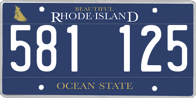 RI license plate 581125