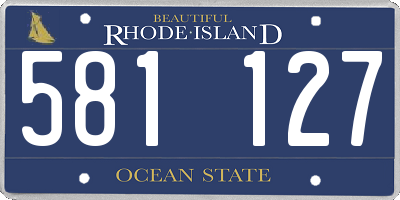 RI license plate 581127