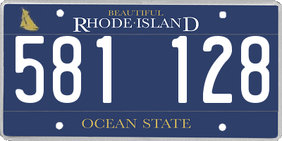 RI license plate 581128