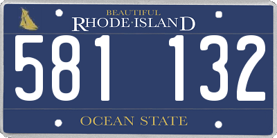 RI license plate 581132