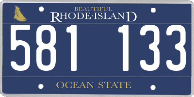 RI license plate 581133