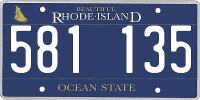 RI license plate 581135