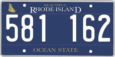 RI license plate 581162