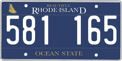 RI license plate 581165