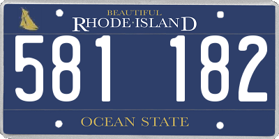 RI license plate 581182