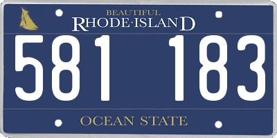RI license plate 581183