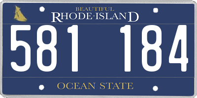 RI license plate 581184