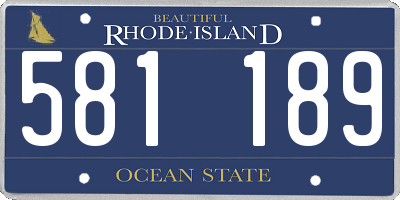 RI license plate 581189
