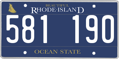 RI license plate 581190
