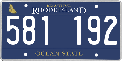 RI license plate 581192