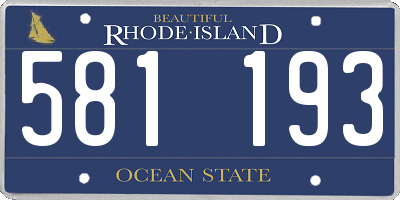 RI license plate 581193