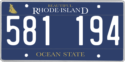 RI license plate 581194