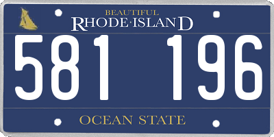 RI license plate 581196
