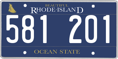 RI license plate 581201