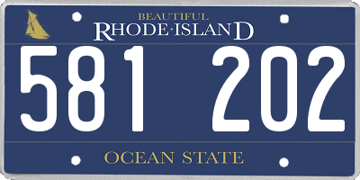 RI license plate 581202