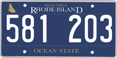 RI license plate 581203
