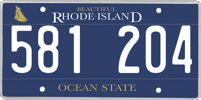 RI license plate 581204