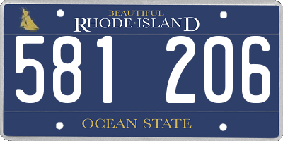 RI license plate 581206