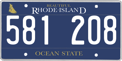 RI license plate 581208
