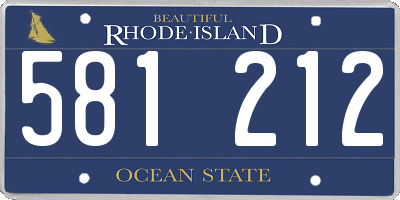 RI license plate 581212