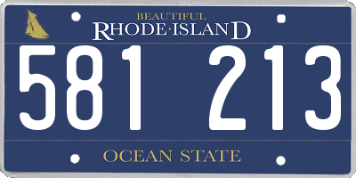 RI license plate 581213