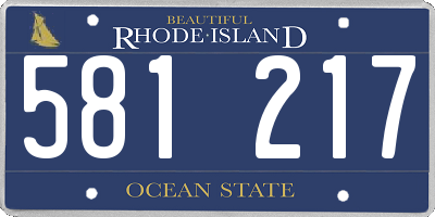 RI license plate 581217