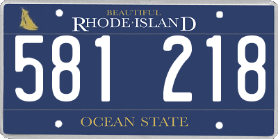 RI license plate 581218