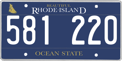 RI license plate 581220